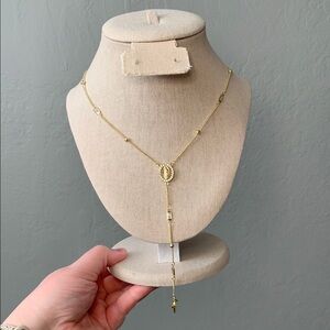 NEW - Pretty Bird Real Gold Plated Rosary Beads/Necklace 24"